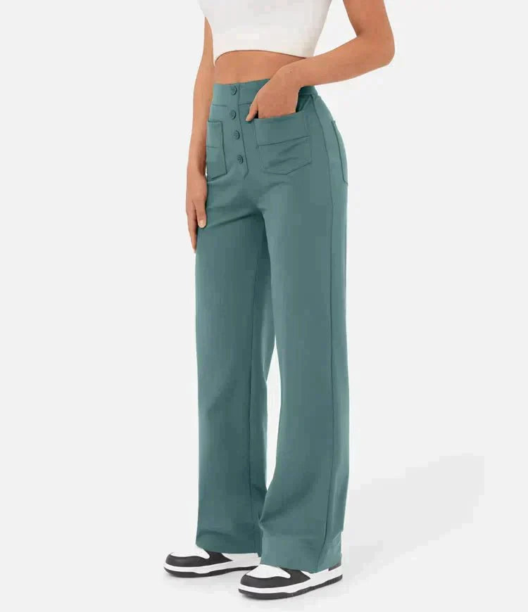 Gisela - Pantalon élastique taille haute