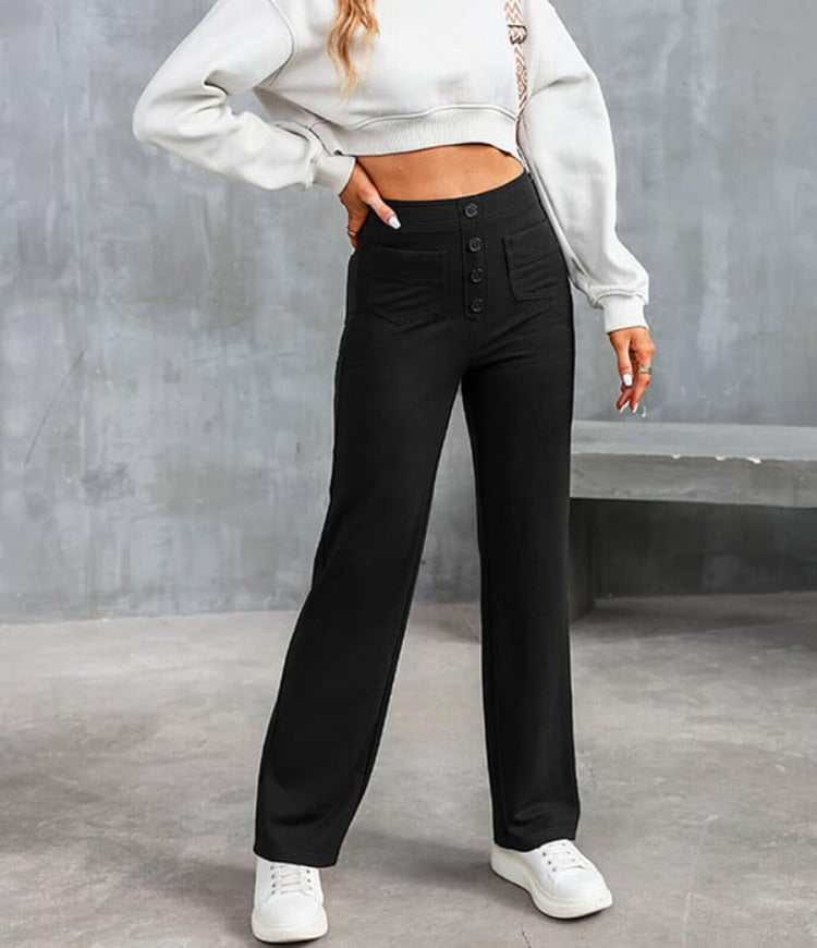 Gisela - Pantalon élastique taille haute