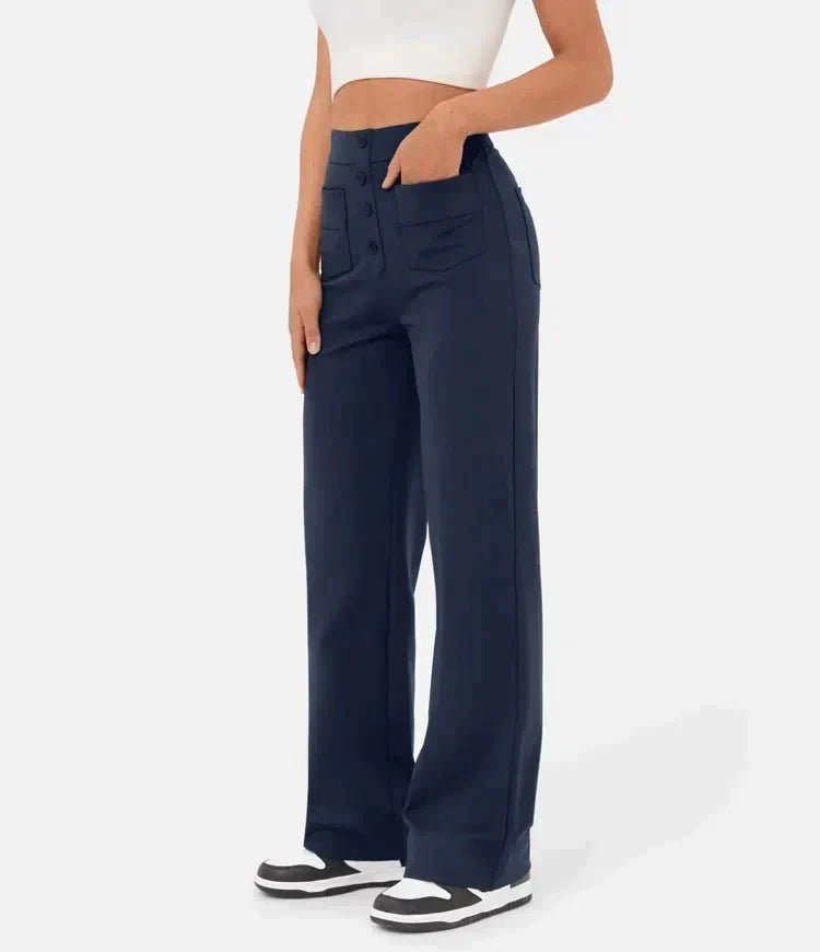 Gisela - Pantalon élastique taille haute