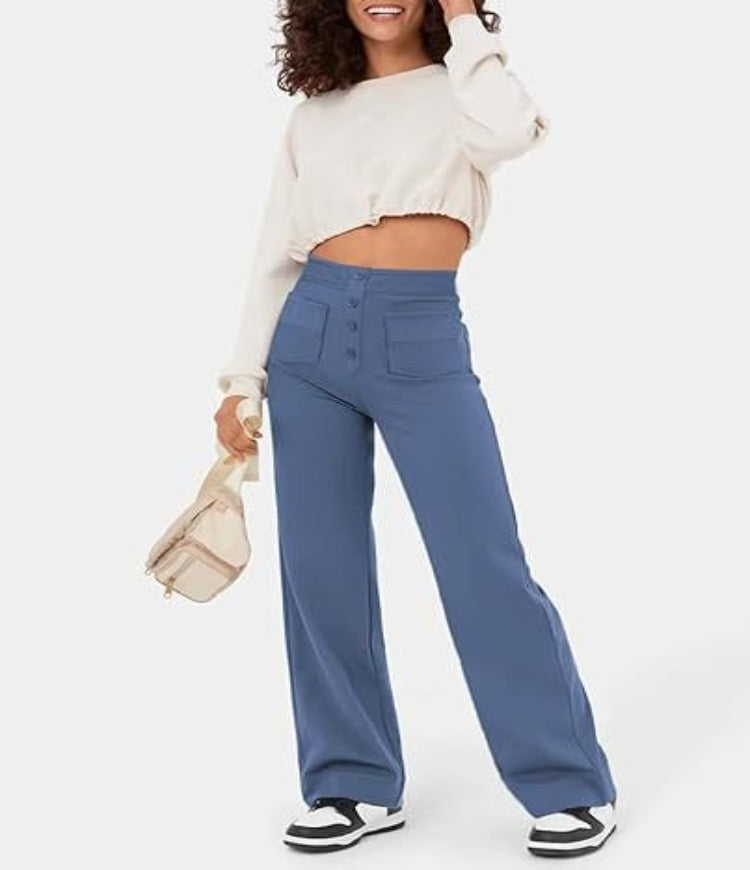 Gisela - Pantalon élastique taille haute