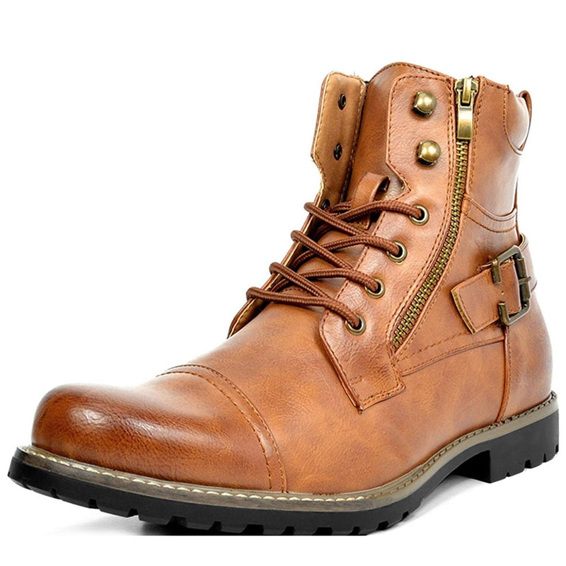 Louis - Bottes de moto en cuir véritable