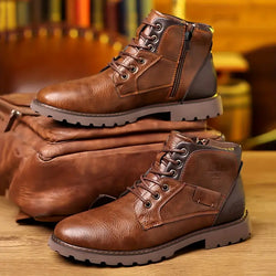 Bottes en cuir - fermeture éclair - Élégantes et pratiques - Confort durable